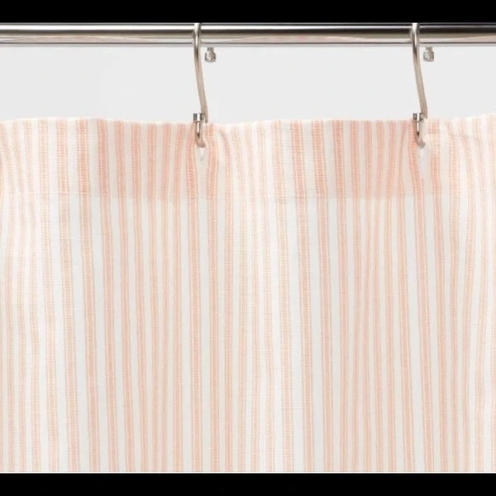 Threshold Coral Striped Shower Curtain Classic Design